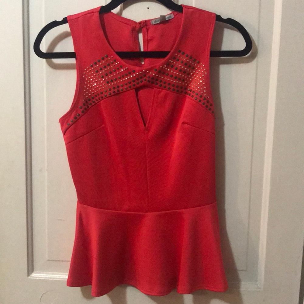 Embellished peplum party top!